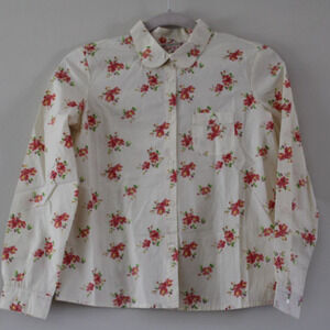 NWT Bonpoint Girl's Sweet Pea Long Sleeve Button up Blouse Top Swiss Dot Floral